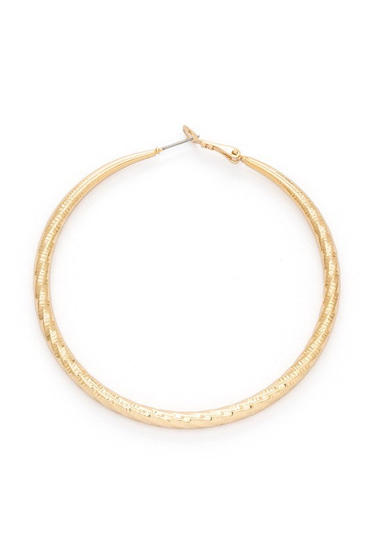 Iconic Large Textured Hoop Earrings