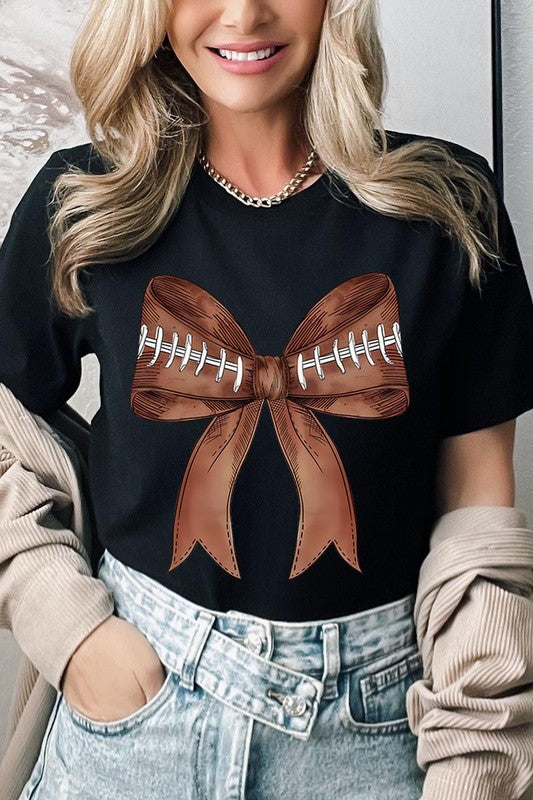 Coquette Football Bow Graphic T Shirts