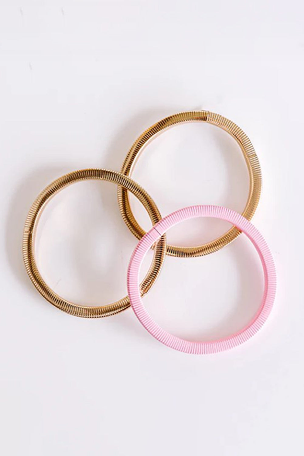 Gold Stretchy Plated Metal Wide Bangle